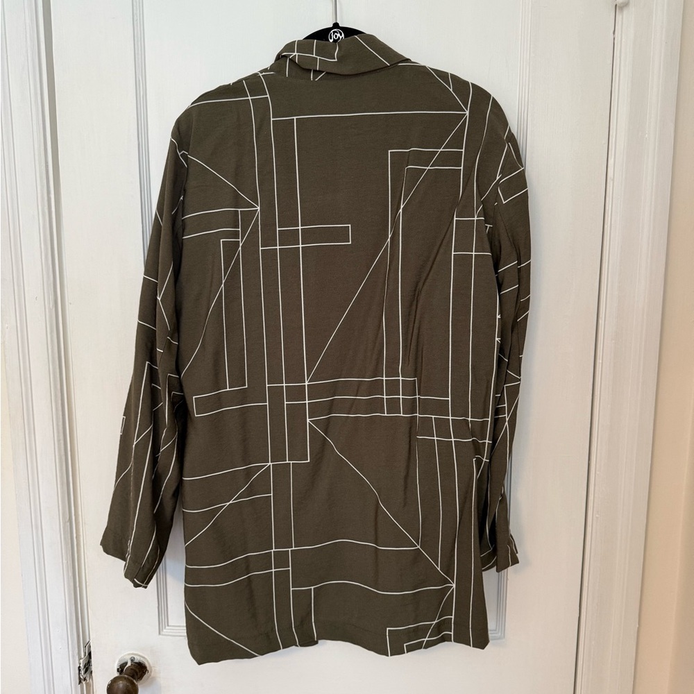 Olive Geometric Women's blazer - Picture 4 of 4